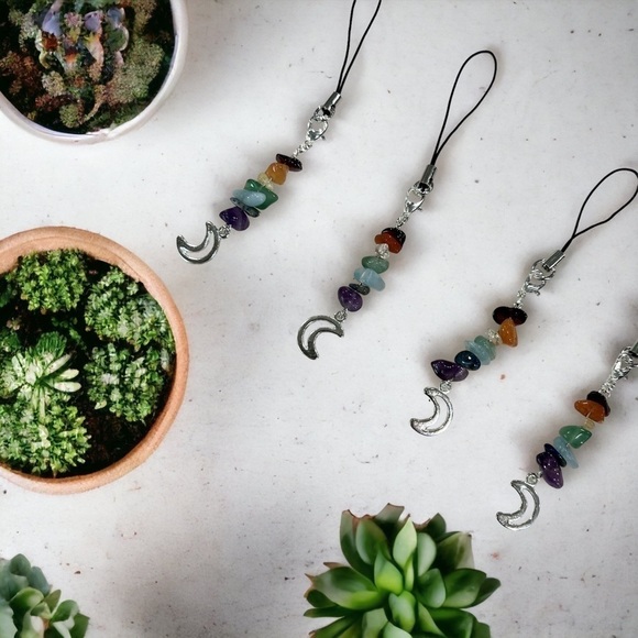 Gemstone Chakra Cell Phone Charm Purse Charm - Picture 3 of 5